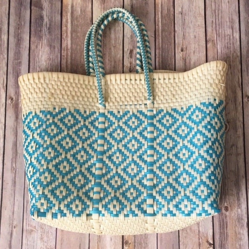 Handmade Woven Tote Beach Tote Purse Plastic